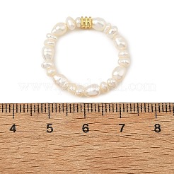 Natural Cultured Freshwater Pearl Beaded Stretch Rings for Women&nbsp;RJEW-JR01094