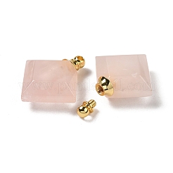 Natural Rose Quartz Perfume Bottle Pendants&nbsp;G-Z039-05G-04