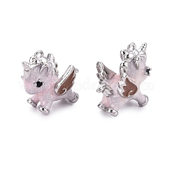 Brass Micro Pave Clear Cubic Zirconia Pendants&nbsp;KK-Q074-20P