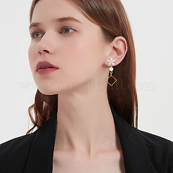 10Pcs Brass Cubic Zirconia Ear Stud Findings&nbsp;KK-DC0004-33