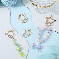 4Pcs 2 Styles Zinc Alloy Spring Gate Rings&nbsp;FIND-GF0007-56KCG