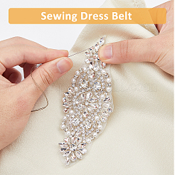 2Pcs Alloy with Rhinestone Sewing Decorate&nbsp;DIY-FH0006-82S