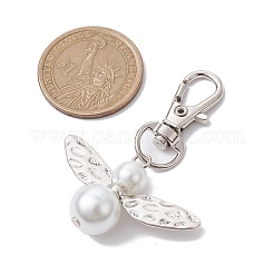 Glass Pearl Beads with Alloy Pendants&nbsp;HJEW-JM01812-01