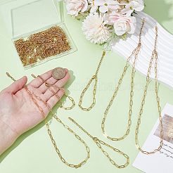20Pcs 2 Styles 304 Stainless Steel Paperclip Chain Necklaces & Bracelets Sets&nbsp;SJEW-ME00001