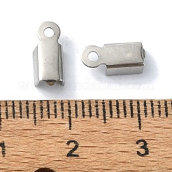 Non-Tarnish 201 Stainless Steel Ribbon Crimp Ends&nbsp;STAS-C097-52P
