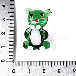 Handmade Lampwork Cat Figurine Display Decorations&nbsp;LAMP-N034-26D