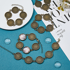 DIY Blank Dome Alloy & Iron Chain Bracelets Making Kits&nbsp;BJEW-HS00001