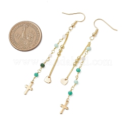 Cross 304 Stainless Steel Dangle Earrings&nbsp;EJEW-JE06779