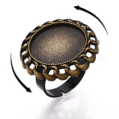 Adjustable Alloy & Iron Bezel Cup Ring Base with Rotatable Tray&nbsp;MAK-T012-14AB