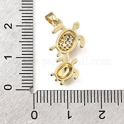 Brass Clear Cubic Zirconia Pendants&nbsp;KK-B187-15G