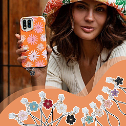10Pcs Flower Allloy Enamel Mobile Straps&nbsp;HJEW-OC00122