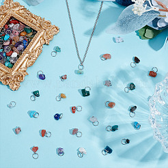 120Pcs 30 Styles Natural & Synthetic Gemstone Chip Charms&nbsp;PALLOY-HY00078