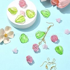 DIY Flower Leaf Acrylic Dangle Earring Jewelry Making Kits&nbsp;DIY-YW0010-07