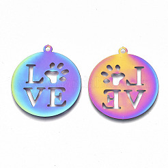 Ion Plating(IP) 201 Stainless Steel Pet Pendants&nbsp;X-STAS-R114-005