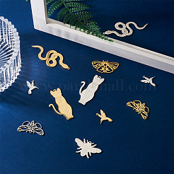 24Pcs 6 Style Ion Plating(IP) 201 Stainless Steel Pendants&nbsp;STAS-FW0001-23
