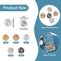 100Pcs 5 Colors Brass Rhinestone Beads&nbsp;KK-TA0002-11A