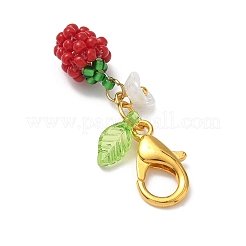 Apple Glass Seed Beads Pendant Decorations&nbsp;HJEW-MZ00354