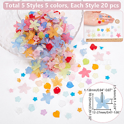 500Pcs 25 Styles Transparent Acrylic Bead Caps & Charms&nbsp;FACR-WR0001-01