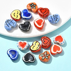 16Pcs 8 Colors Handmade Porcelain Beads&nbsp;PORC-YW0001-49