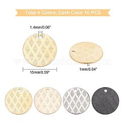 40Pcs 4 Colors PVD Vacuum Plating Stainless Steel Pendants&nbsp;STAS-PH0003-88