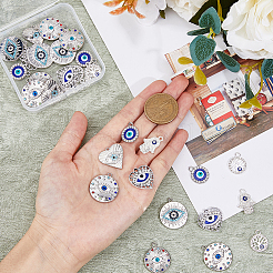 32Pcs 8 Style Evil Eye Alloy Enamel Pendants&nbsp;PALLOY-DC0001-24