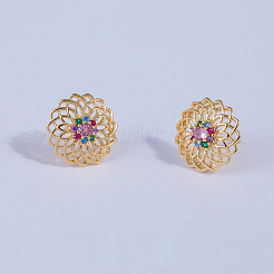 Hollow Flower Brass Stud Earrings&nbsp;OZ6343
