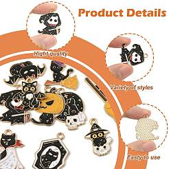 10Pcs 10 Styles Halloween Alloy Enamel Pendants&nbsp;ENAM-FS0003-83