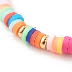 Polymer Clay Heishi Beads Stretch Bracelets Sets for Valentine's Day&nbsp;BJEW-JB06298-01