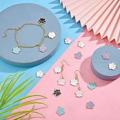 80Pcs 5 Colors Alloy Enamel Pendants&nbsp;ENAM-FH0001-35