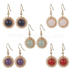 Gemstone Flower Dangle Earrings&nbsp;EJEW-JE06720