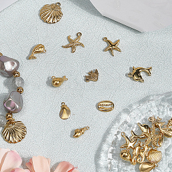 24Pcs 12 Styles Ocean Theme 304 Stainless Steel Charms&nbsp;STAS-SC0010-47
