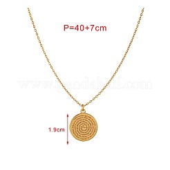 304 Stainless Steel Yoga Coin Pendant Necklaces for Women&nbsp;WG93E5C-01