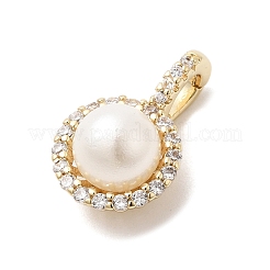 Brass Micro Pave Cubic Zirconia Pendants&nbsp;KK-H529-30G