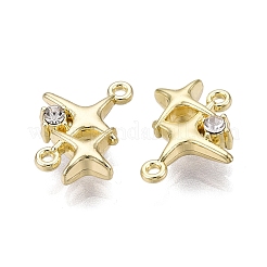 Rack Plating Alloy Crystal Rhinestone Star Links Connector Charms&nbsp;PALLOY-F312-71G-02