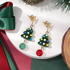 304 Stainless Steel with Glass Stud Dangle Earring&nbsp;EJEW-TA00526