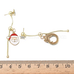 Christmas Aloy Enamel Dangle Stud Earrings for Women&nbsp;LS-EJEW-F399-05A-G