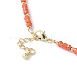 Faceted Rondelle Cubic Zirconia Beaded Bracelet Making&nbsp;KK-F892-27G