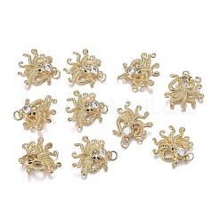 Brass Micro Clear & Black Cubic Zirconia Pendants&nbsp;X-ZIRC-F120-067G