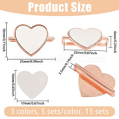 15Pcs 3 Colors Alloy Heat Transfer Watch Band Accessories&nbsp;FIND-CA0011-17A