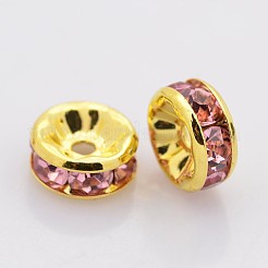 Brass Rhinestone Spacer Beads&nbsp;RB-A014-Z6mm-27G