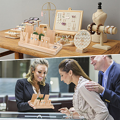 Wood Earring Display Stands&nbsp;EDIS-WH0029-20A