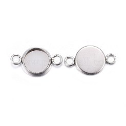 Non-Tarnish 304 Stainless Steel Cabochon Connector Settings&nbsp;X-STAS-F191-15P-A
