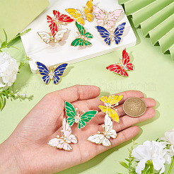 12Pcs 6 Colors Butterfly Enamel Pins&nbsp;JEWB-TA0001-24