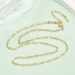 3MM Brass Dapped Chain Necklaces&nbsp;NJEW-P339-02B-G
