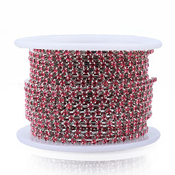 Silver Plated Brass Rhinestone Strass Chains&nbsp;CHC-N020-12A-01
