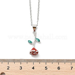 Brass Enamel Pendant Necklaces&nbsp;NJEW-S441-06P