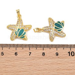 Brass Micro Pave Clear Cubic Zirconia Pendants&nbsp;CU-CBA415D-02G