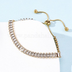 304 Stainless Steel Pave Clear Cubic Zirconia Tennis Bracelets&nbsp;BJEW-G754-03G-01