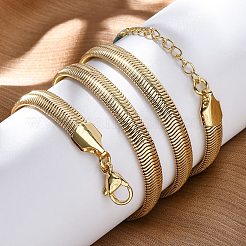 Rack Plating Brass Herringbone Chains Necklace for Men Women&nbsp;NJEW-M193-01G