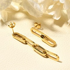 304 Stainless Steel Dangle Stud Earrings for Women&nbsp;EJEW-C096-15G-01